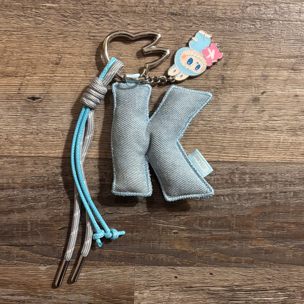 The monsters Pin for Love letter  'K' Keychain